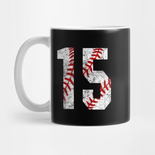 Vintage #15 Baseball Laces Baseball Mom Jersey Love Baseball T-shirt Mug